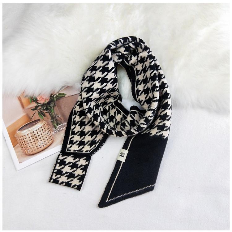 Leopard Knitted Wool Scarf Women's Autumn Winter Fashion Scarf Warm Scarf