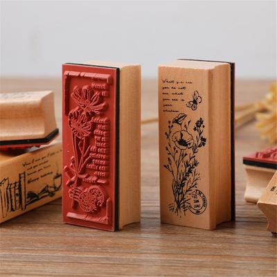 Wooden Vintage Plant Tree Rubber Stamps DIY Rubber Stamp For Card Making Scrapbooking Wood Crafts