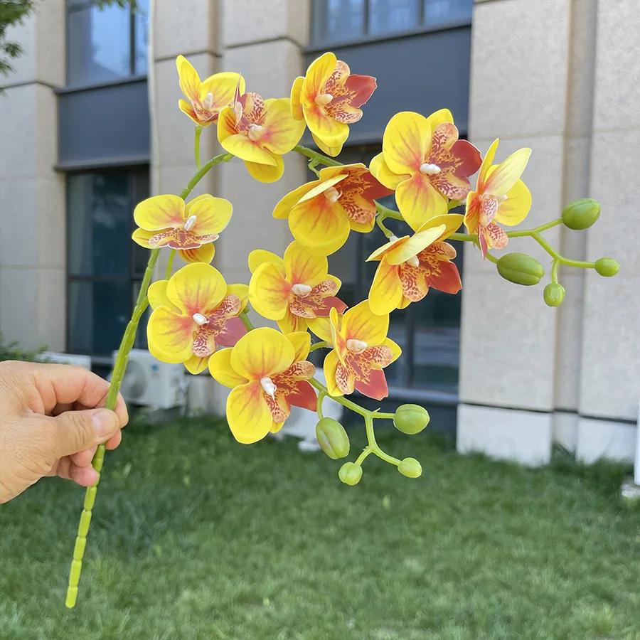Phalaenopsis Artificial Flowers Fake Lifelike Mini Orchid Flower Stems for Wedding Event Home Decor