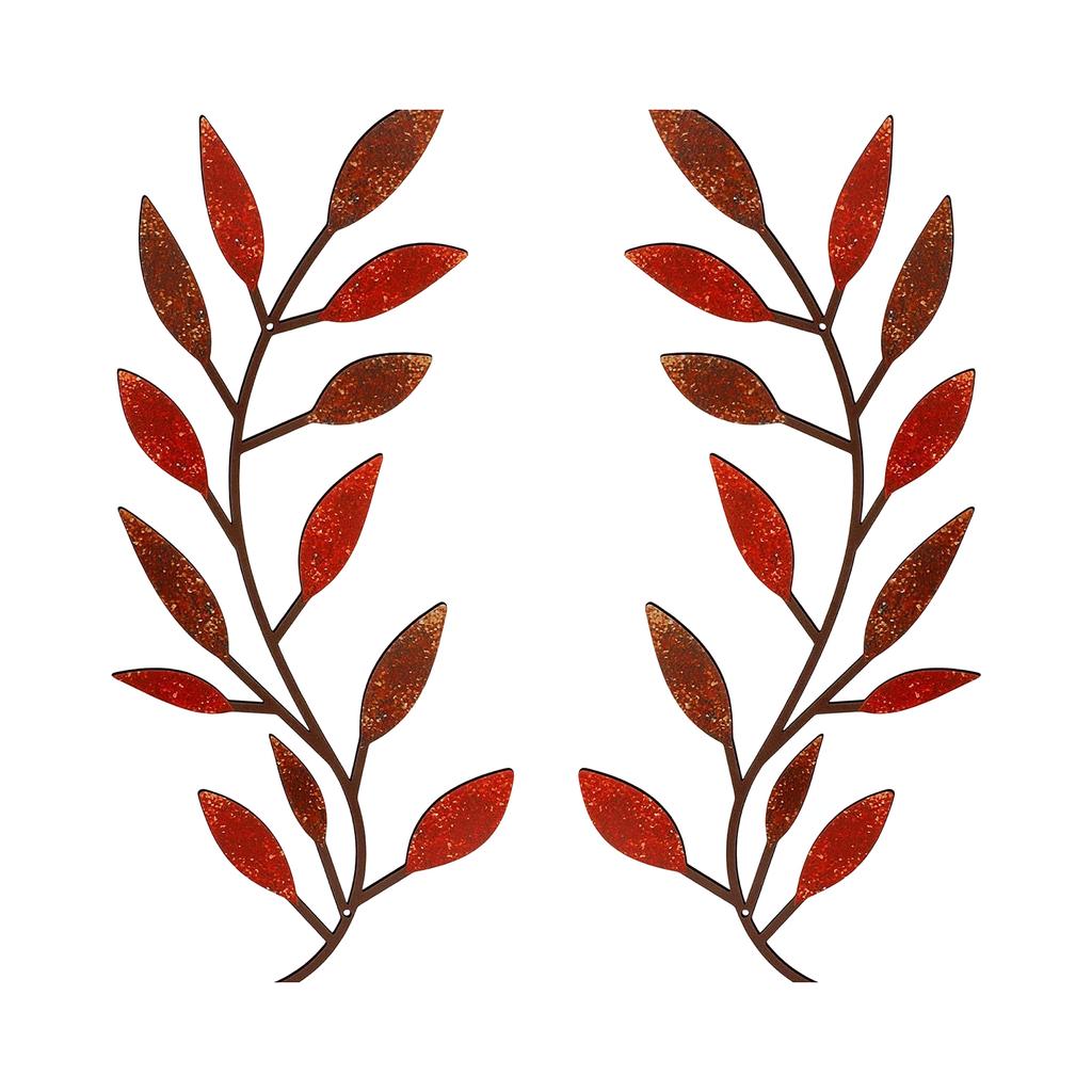 Metal Wrought Iron Leaf Wall Decoration, Vine Olive Branch And Leaf Wall, Living Room Outdoor Decoration Botanical Pattern Home Decoration Plaque