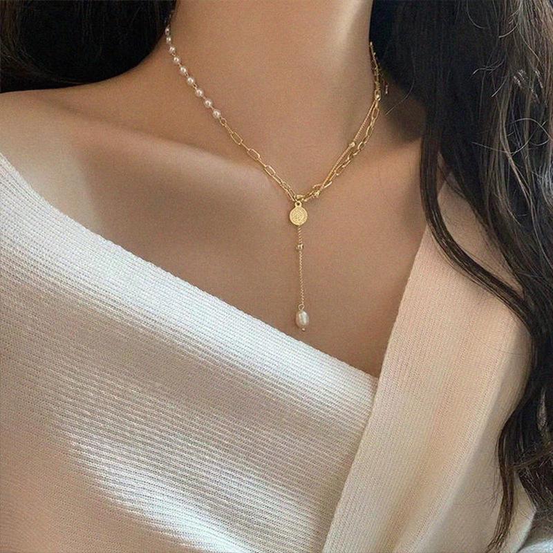 2023 Double-Layer Retro Pearl Necklace for Women - Luxury High-End Design Clavicle Chain