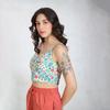 Virgio Women Crop Length Half Fitted Fit Sweetheart Neck Top