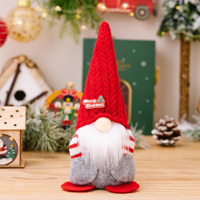 Decor Playful Christmas Red Rudolph Gnome With Pointed Hat For Lively Seasonal Celebrations