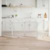 Vidaxl Foldable Dog Gate, With Door, 4 Panels, White, 320 Cm