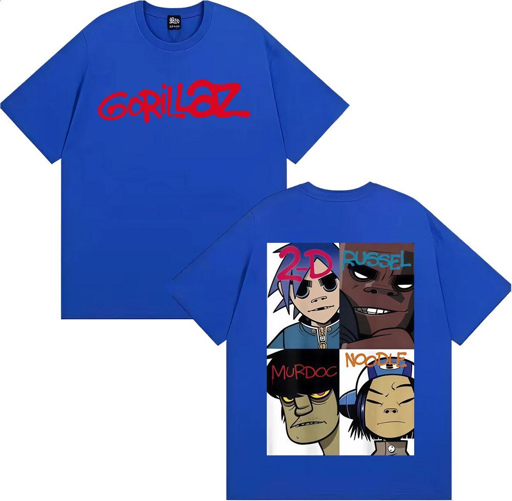 Gorillaz Band Face Arts Graphic Tshirts Unisex Women Clothing Retro Cartoon Short Sleeve T Shirts Fashion Casual Oversized Tshirt