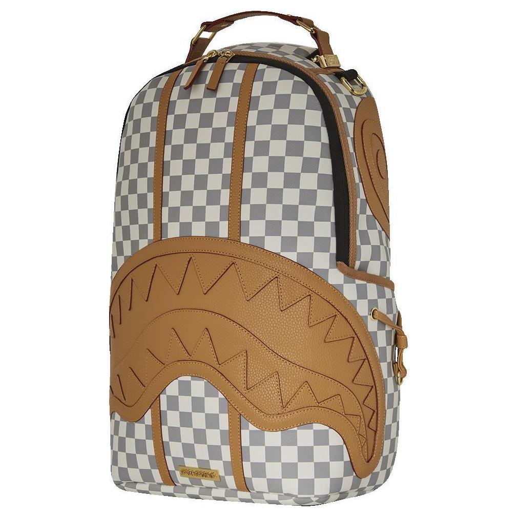 New SPRAYGROUND Artificial Leather Backpack Unisex Latte Brown SD-B5794