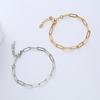 Chain Acero Inoxidable 18k Gold Plated Paperclip Chain Stainless Steel Bracelets