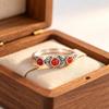 Retro New Chinese Style South Red Wheat Simple Versatile 925 Sterling Silver Jewelry Forest Floral Opening Rings  02897