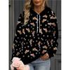 Womens Oversized Hooded Sweatshirt With 3D Print Soft Cotton Blend Long Sleeve Pullover Casual Wear