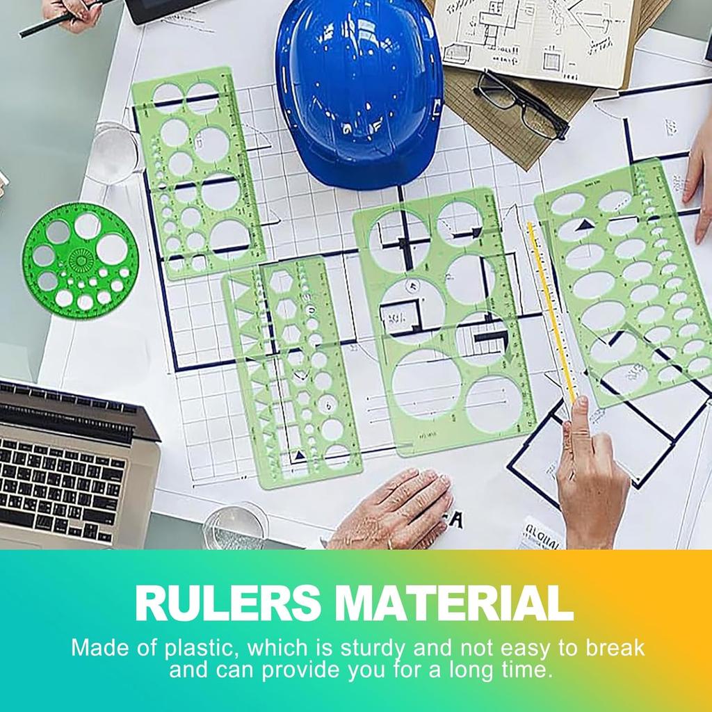 2-PCS Circle Template Set for Drawing & Drafting – Geometric Stencils & Rulers for Office, School, Architecture & Design