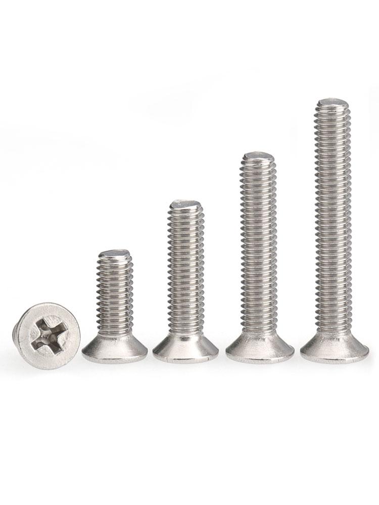 304 Stainless Steel Phillips Flat Head Countersunk Screws (Sizes: 1M to 4M)