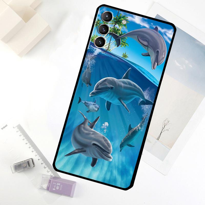 Ozean Delfin Handyhülle Für Samsung Galaxy S25 S24 S23 S22 S21 S20 S26 Ultra S10 Plus S23 FE S25 FE Hülle