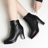 2024 Autumn Winter New High-heeled Short Boots Women's Thick-heeled Ankle Boots High Heel Shoes Warm Plush Boots