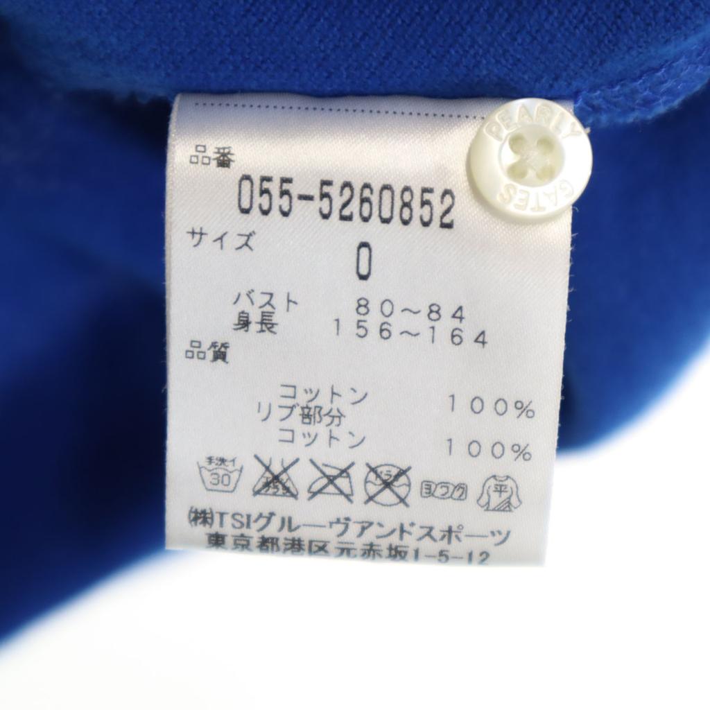 Pearly Gates Made In Japan Short Sleeve Polo Shirt Blue Kanoko Fabric Women Used