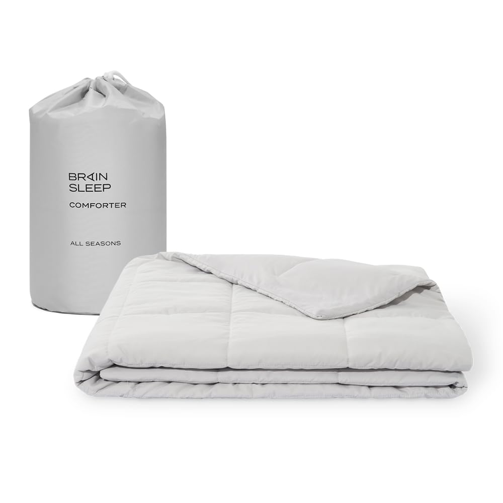 BRAIN SLEEP Light Comforter for and Features Automatic Fabric for a Cooler Feel and a Warmer and Measuring 150cm X All-Season Comforter, Single, Gray,