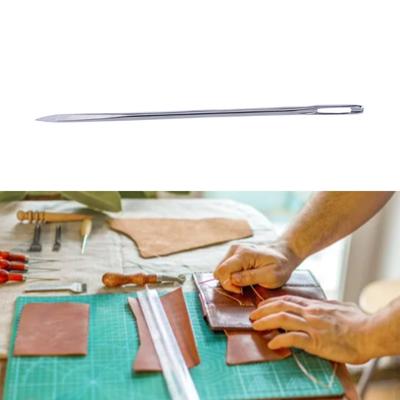 20pcs Large Eye Sewing Needle Leather Needle Embroidery Thread Needle Metal Silver Color Yarn Knitting Needle Leather