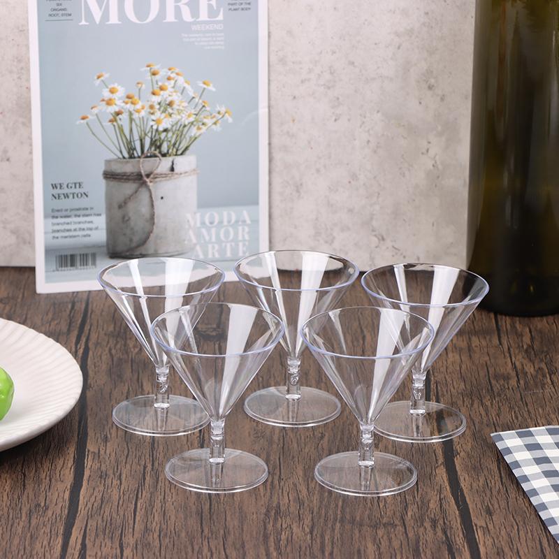 5Pcs 60Ml Disposable Cocktail Glass Plastic Champagne Flutes Cup Dessert Party Goblet Bar Drink Cup Mini Wine Glass Plastic