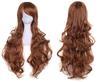 Pumpkin Parade Wig Set Long Curly Wavy Hair Full Stand Included Natural Brown 3-piece