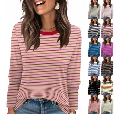 Long Sleeve Shirts For Women Cute Print Graphic Tees Blouses Casual Plus Size Basic Tops Pullover