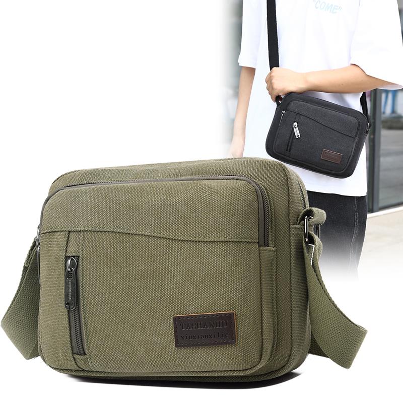 

новая мужская повседневная и модная холщовая сумка через плечо, вместительная многофункциональная мужская сумка-мессенджер, сумка-мессенджер для мужчин
