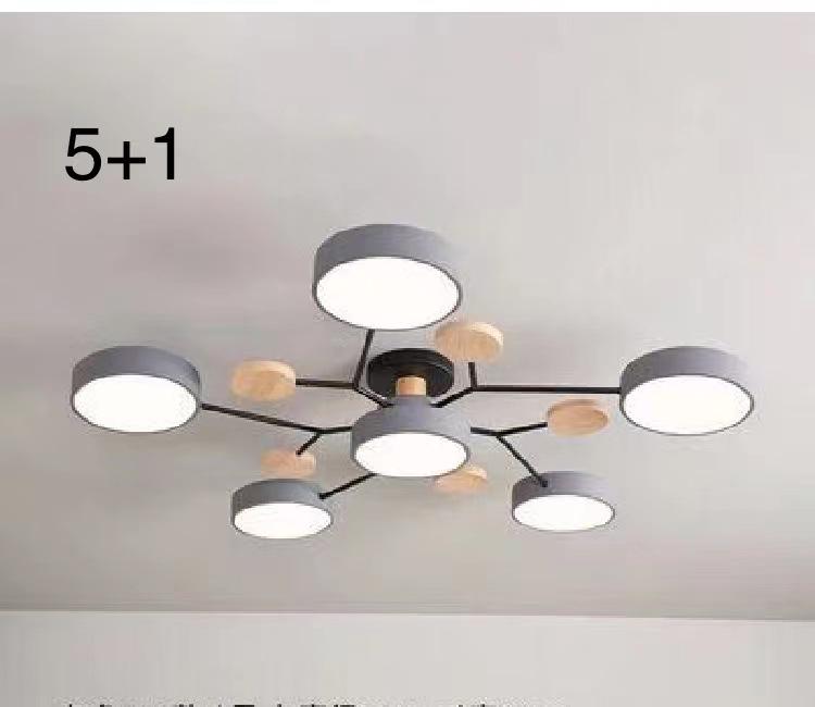 Nordic Macaron Ceiling Light - Modern Minimalist, Solid Wood Fixture for Living Room, Hall, Bedroom, or Restaurant.