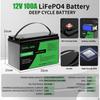 Batterie Ioni di Litio LiFePO4 12V 100AH Germania Magazzino UE BMS 100A Adatte per Campeggio, Camper, Sistema di Energia Solare per la Casa