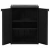 Garden Storage Cabinet Black 65 x 45 x 88 cm PP Wicker Look