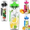 32 OZ Frucht-Infuser Wasserflasche BPA-frei Sportflasche Tritan Auslaufsicher Kunststoff Fruchtwasserflasche für Fitnessstudio Camping Reisen
