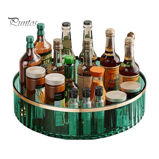 360-graders roterende krydderhylle oppbevaringsbrett Stor kapasitet Sterkt bærende krydder Kosmetisk oppbevaringsbeholder Kjøkkenorganisator