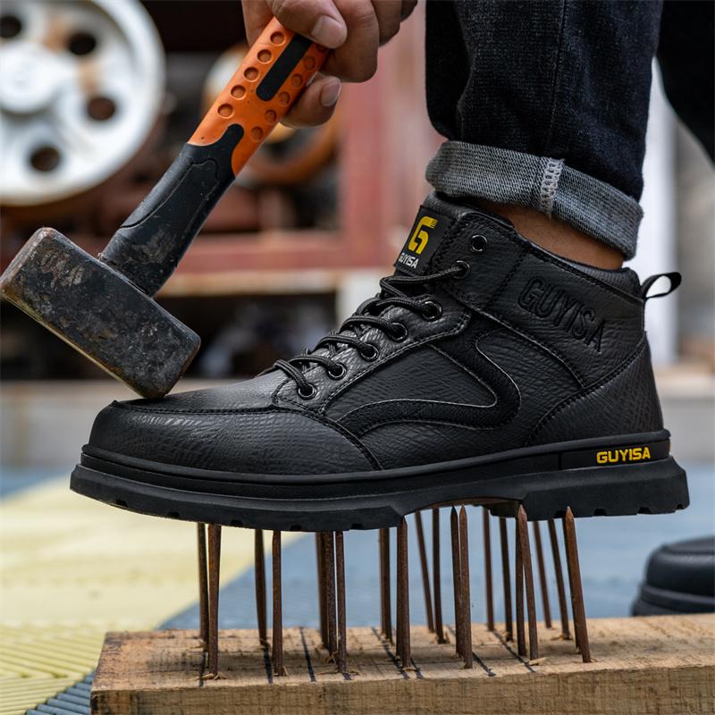 Latest  Waterproof Men Leather Boots Steel Toe Cap Safety Work Shoes Anti Smashing Indestructible Construction Welding Boots