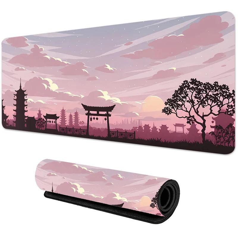 Mürekkep Peyzaj Manzarası Mouse Pad Büyük Oyun Mouse Pedi Dayanıklı Masa Pedi Bilgisayar Faresi İçin Ofis Halısı Kaymaz Kauçuk Mat