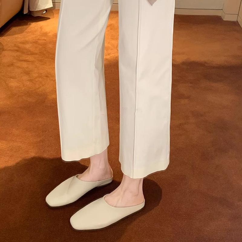 Grape mother, the same lazy bi, ready for spring and autumn, new soft waxy, easy to wear, one pedal, Muller half-drag women's flat-bottomed bag head