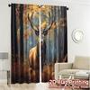 2pcs, 2D FLAT PRINTING Curtains (Without Rod) Majestic Stag Modern Pattern Curtains Yarn Curtains Gifts Ldeal for Bedroom &
