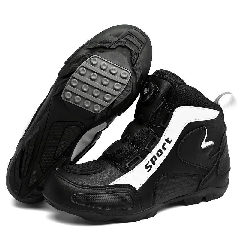Motorcycle riding shoes Men's locomotive racing riding boots Women's heightening platform short boots Anti-drop in winter