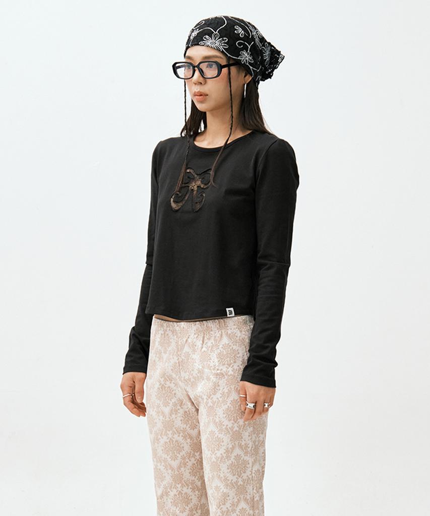 Soleubi Ribbon Lace Tee / Black