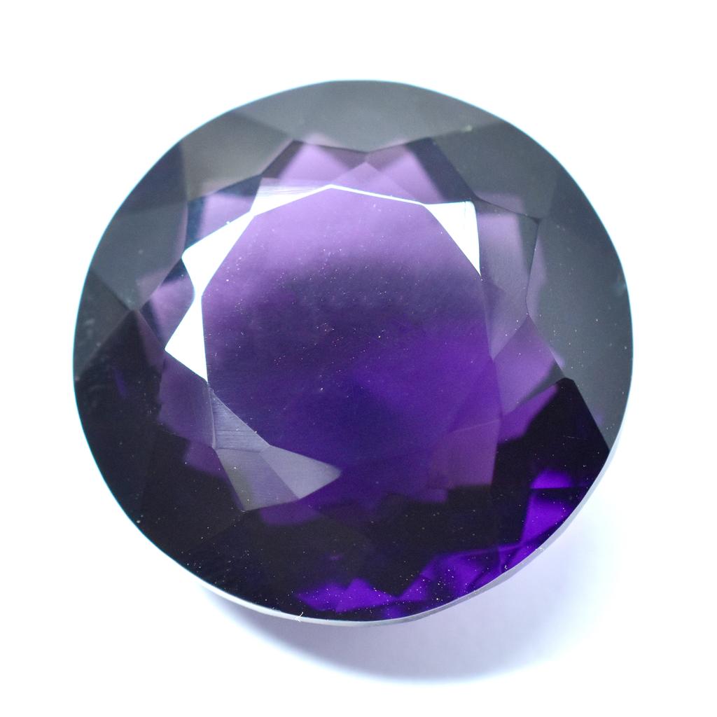 Natural Purple Amethyst Loose Gemstone Round Cut 90.55 Ct for Jewelry Making and Gem Collections