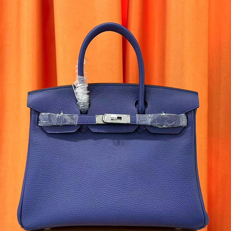 Li-Muster Togo-Leder 25/30/35 cm Rindsleder erste Schicht tragbare Pendlertasche Damen Goldene Schnallenverzierung