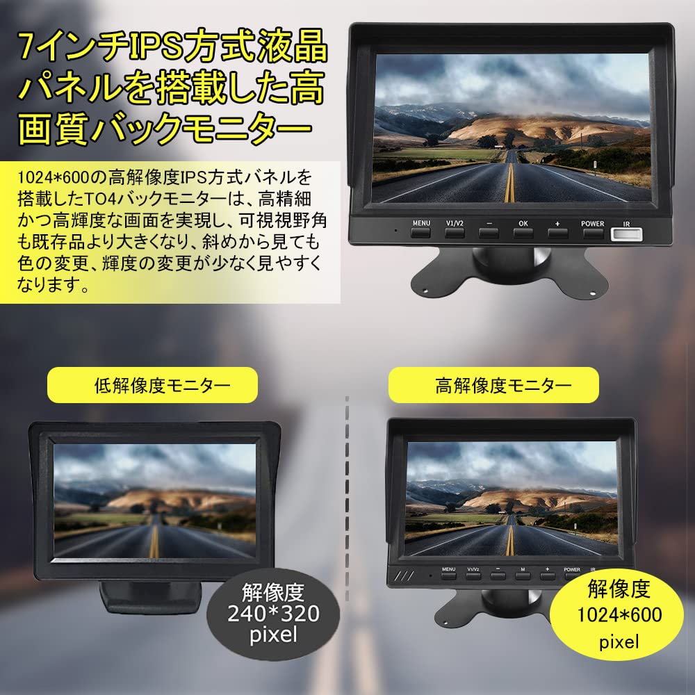 Ulopop nový monitor pro jízdu kamionem IPS 4K s rozděleným obrazem a nahrávacími vodítky, přepínatelný mezi normálním a zrcadlovým zobrazením, kompatibilní s monitorováním parkování