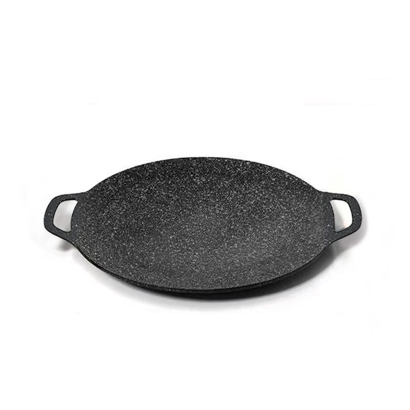Outdoor Cookout Medizinischer Stein Grillplatte Karabiner Haushaltsgrillpfanne Runde Grillpfanne Pfanne Teppanyaki