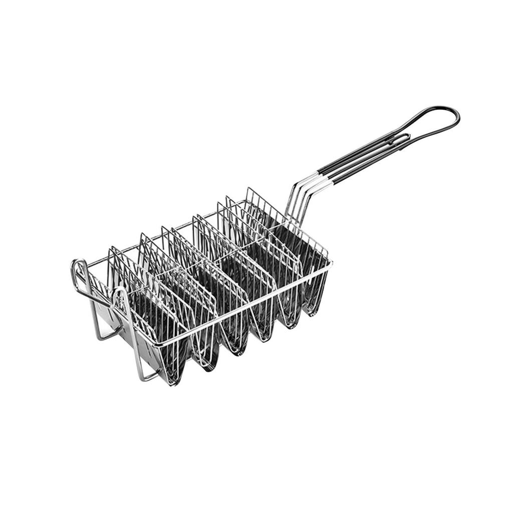 Taco Basket Deep Fryer Holder with Grip Handle Stainless Steel Burritos Professional