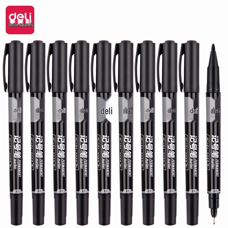 Deli Dual-Tip Oil-Based Marker Pen Set
