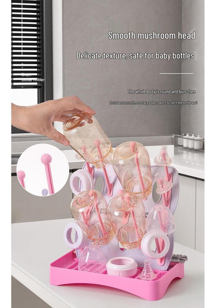 Foldable Dustproof Drying Rack for Baby Bottles and Cups