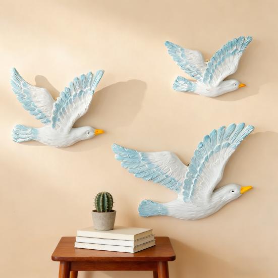 Pcs Coastal Seagulls Wall Decor Nautical Resin Sea Birds Wall Plaques Ocean