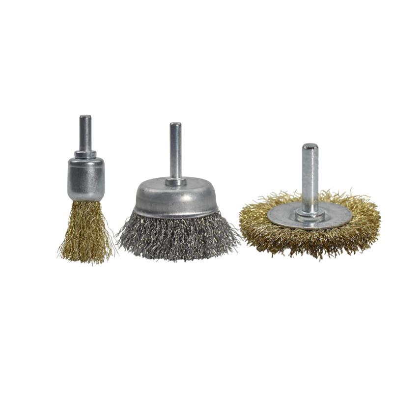 T-Shaped Electric Wire Brush with Handle for Rust Removal and Metal Cleaning - 6mm Handle