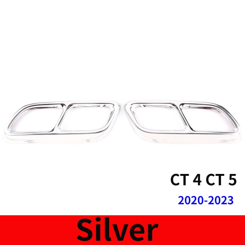 Für Cadillac XT4 XT6 CT4 CT5 2016-2023 Edelstahl Silber Auto Auspuffrohr Schalldämpfer Abdeckung Zieraufkleber Autozubehör AGW1