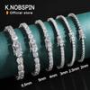 KNOBSPIN 2mm Moissanite Tennis Bracelet 925 Silver Plated White Gold Bracelet for Women Man Sparkling Party Jewelry