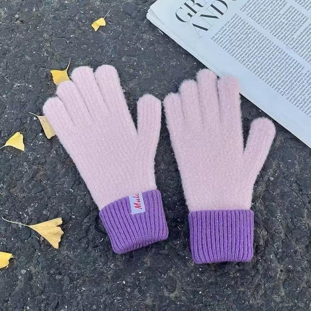 Windproof Winter Knitted Gloves Thickened Cycling Gloves Fashion Touch Screen Gloves  for Men Women