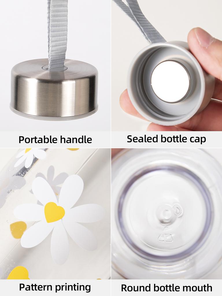 550ml Bowknot Plastic Water Bottle Little Daisy Gym Sport Water Bottle Leakproof Water Cup for Gym Travel Outdoor Activiti