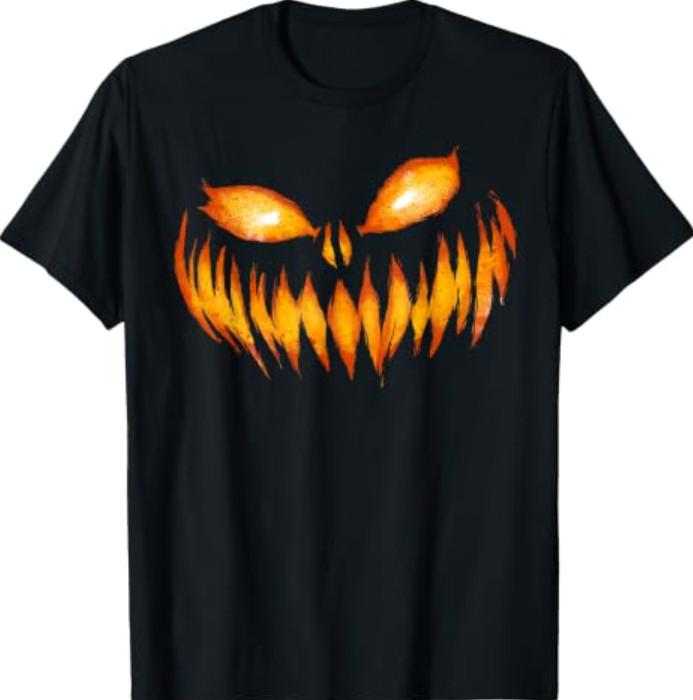 Lantern Scary Carved Pumpkin Face Halloween Costume T-Shirt