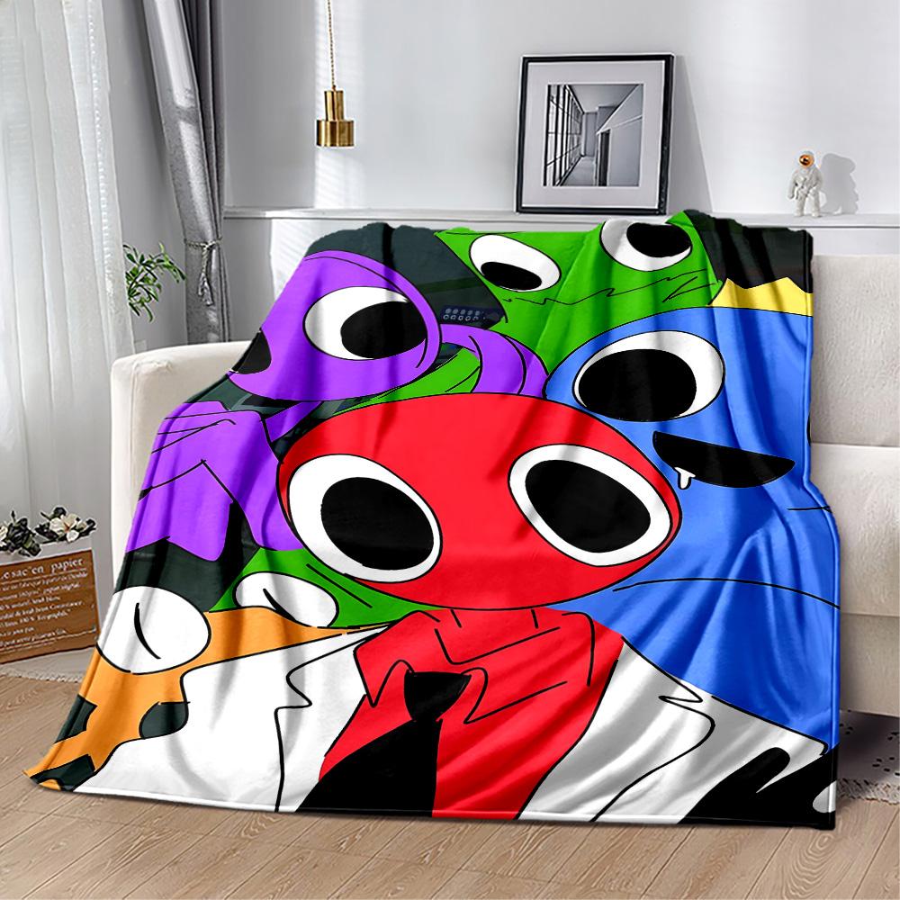 Rainbow Friends Adventure Flannel Blanket-Soft and Suitable for Sofas,Beds,Offices,Travel,All Seasons,Great Gift for Holidays and Birthdays.